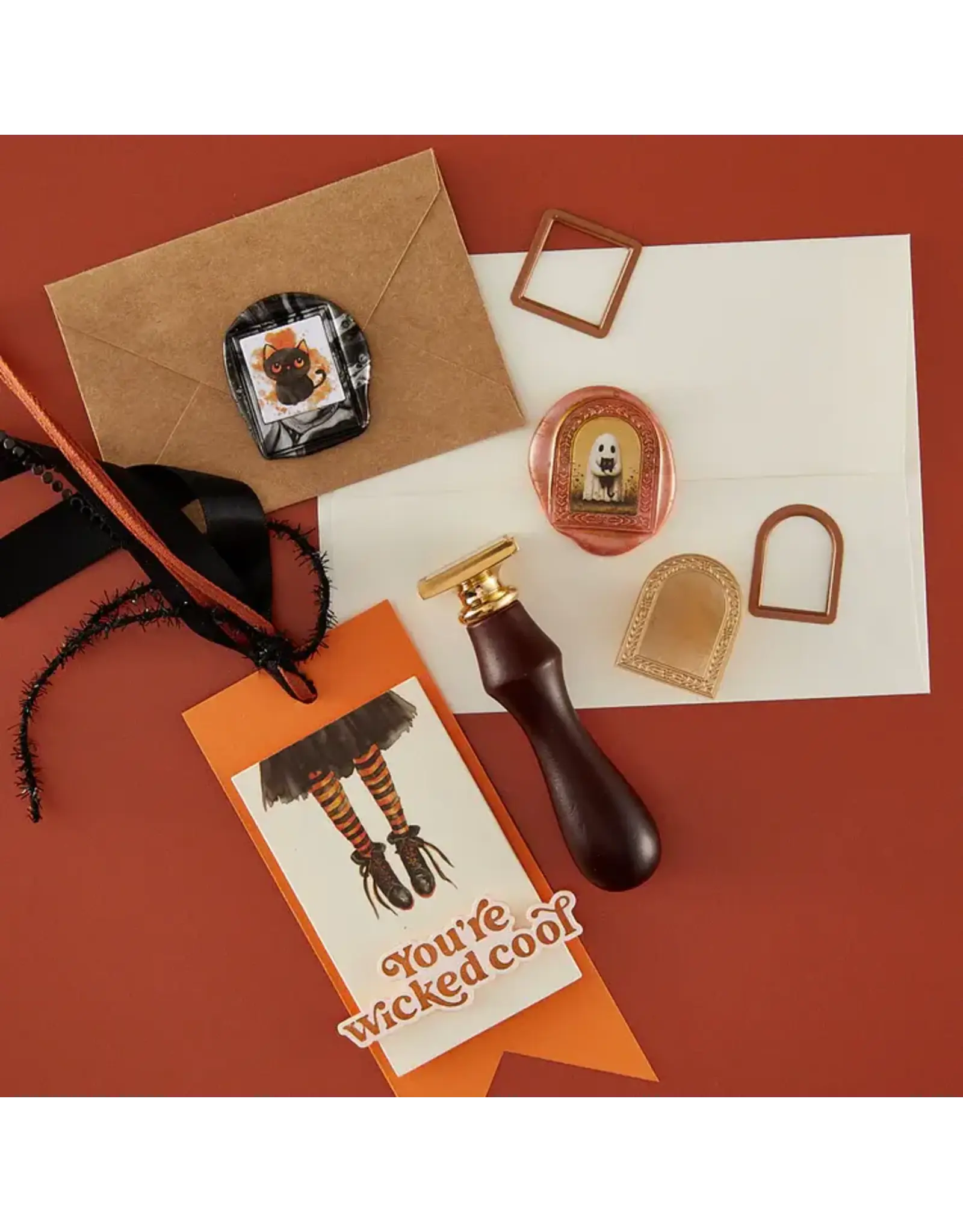 SPELLBINDERS SPELLBINDERS 3D PHOTO & FLORAL ARCH FRAMES WAX SEAL STAMP AND DIE BUNDLE
