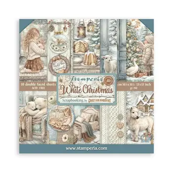 STAMPERIA STAMPERIA WHITE CHRISTMAS 12x12 PAPER PACK 10 SHEETS