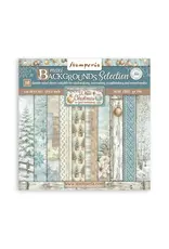 STAMPERIA STAMPERIA WHITE CHRISTMAS BACKGROUNDS SELECTION 12x12 PAPER PACK 10 SHEETS