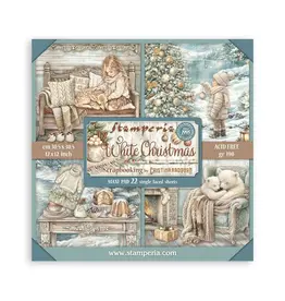 STAMPERIA STAMPERIA WHITE CHRISTMAS MAXI PAD 12x12 PAPER PACK 22 SHEETS
