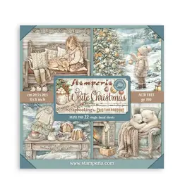 STAMPERIA STAMPERIA WHITE CHRISTMAS MAXI PAD 8x8 PAPER PACK 22 SINGLE FACED SHEETS