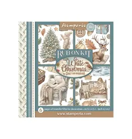 STAMPERIA STAMPERIA WHITE CHRISTMAS ASSORTED RUB-ONS 6/PK