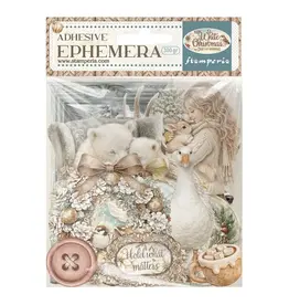 STAMPERIA STAMPERIA WHITE CHRISTMAS EPHEMERA ADHESIVE PAPER CUT OUTS
