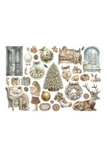 STAMPERIA STAMPERIA WHITE CHRISTMAS EPHEMERA ADHESIVE PAPER CUT OUTS