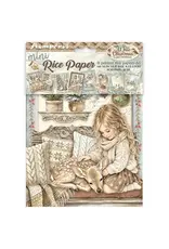 STAMPERIA STAMPERIA WHITE CHRISTMAS A6 MINI RICE PAPER 8/PK