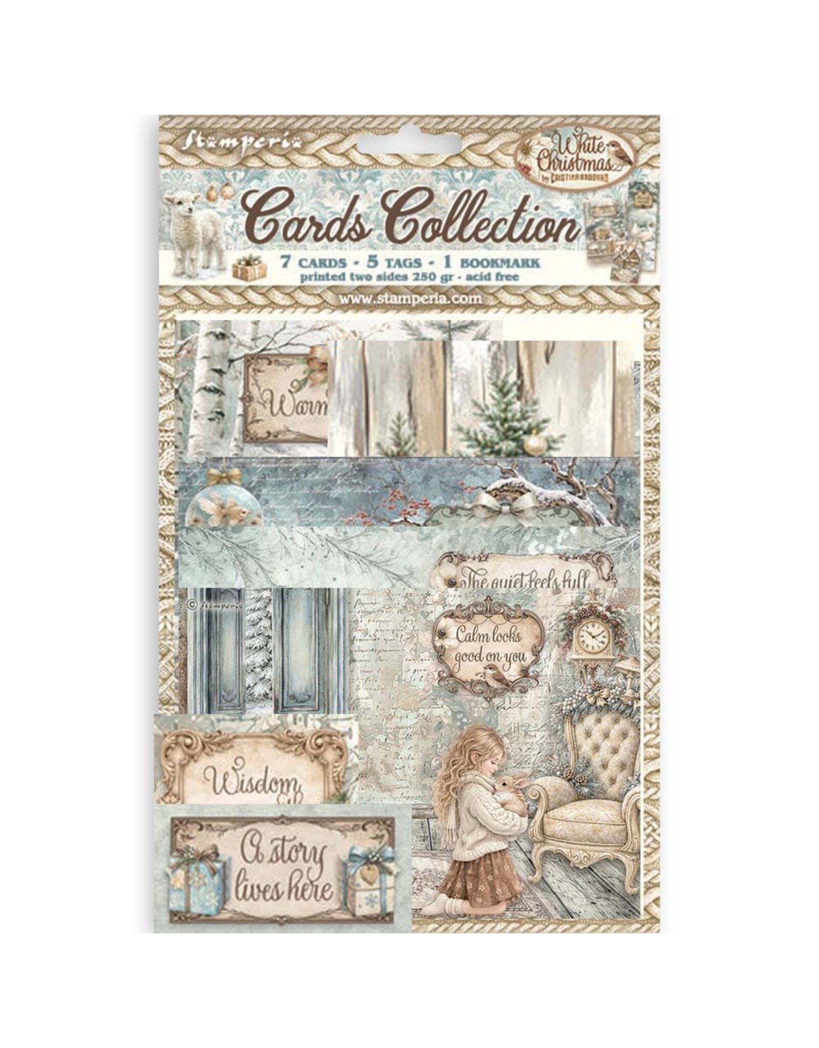 STAMPERIA STAMPERIA WHITE CHRISTMAS CARDS COLLECTION