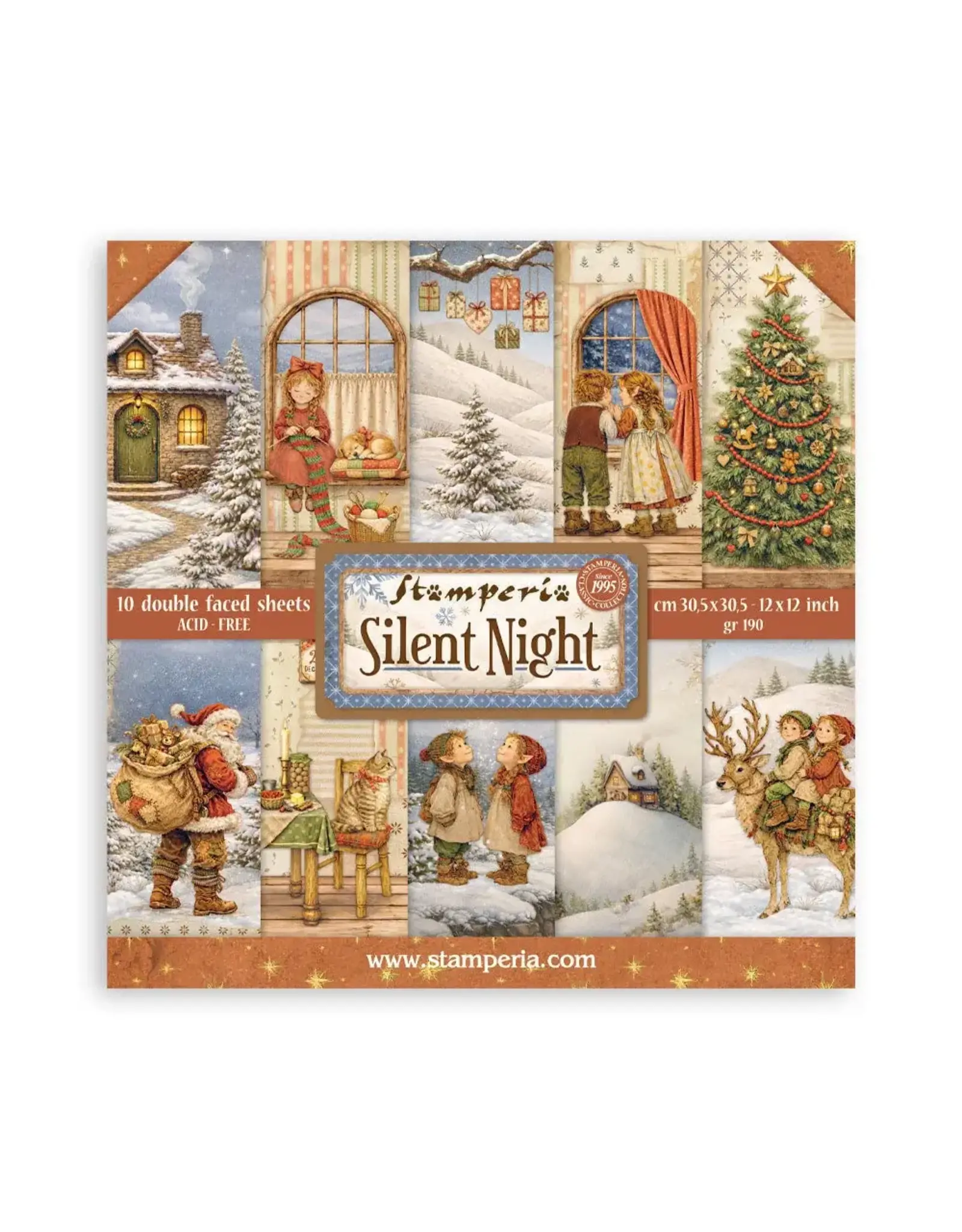 STAMPERIA STAMPERIA SILENT NIGHT 12x12 PAPER PACK 10 SHEETS