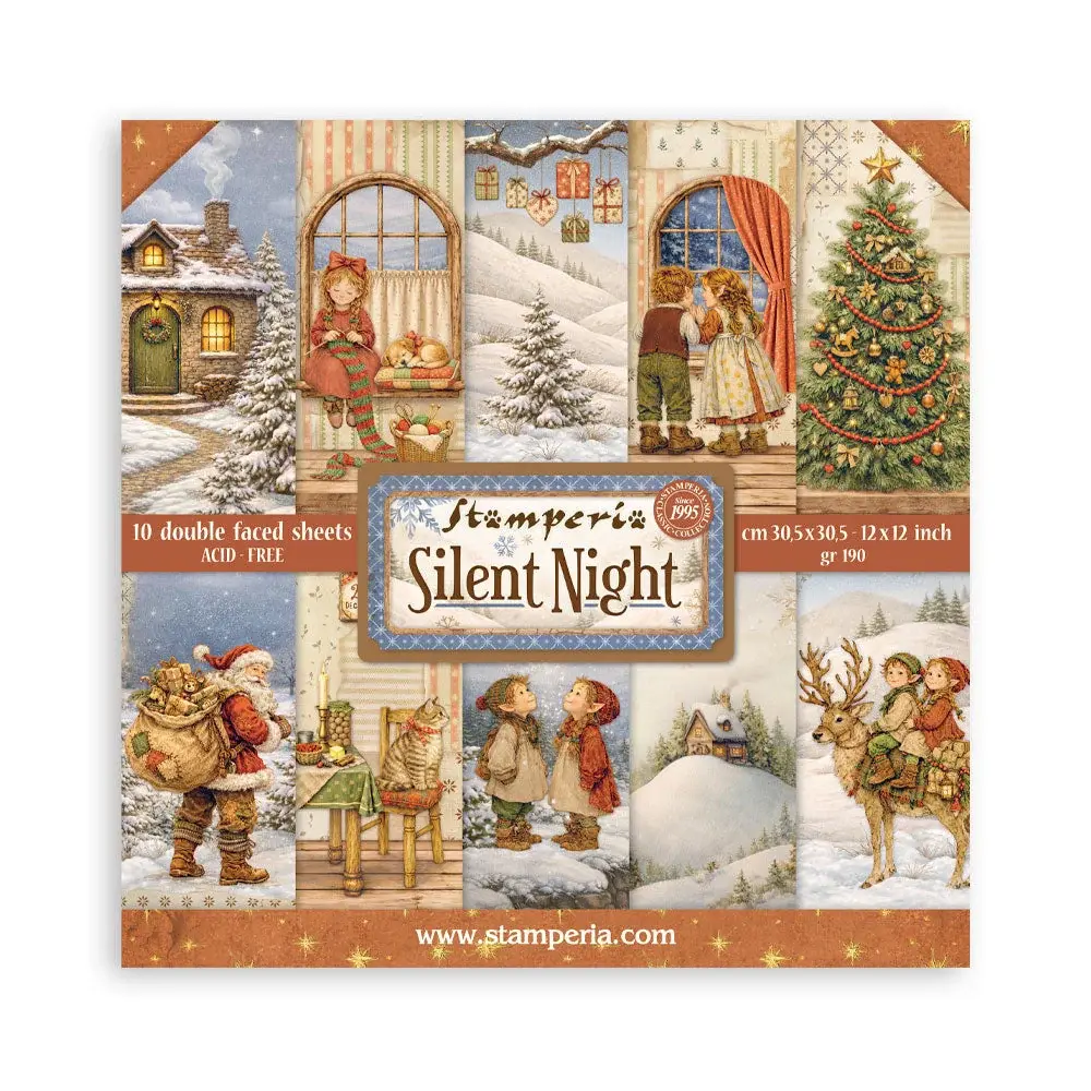 STAMPERIA STAMPERIA SILENT NIGHT 12x12 PAPER PACK 10 SHEETS