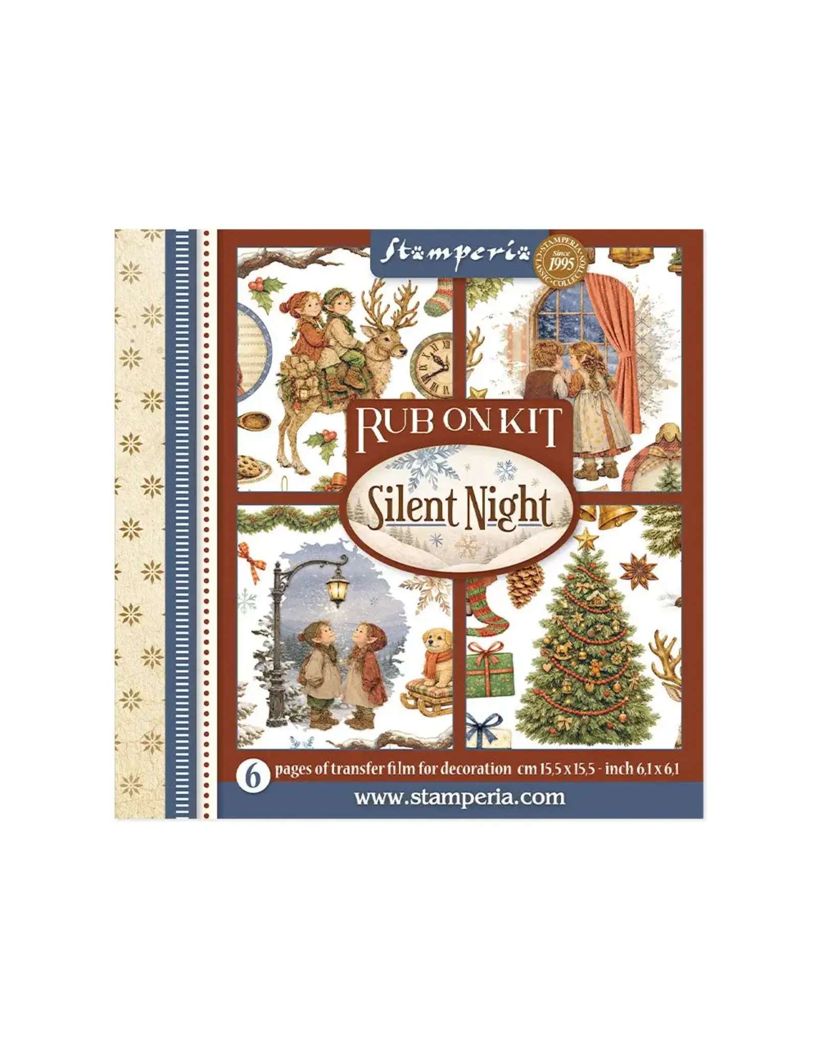 STAMPERIA STAMPERIA SILENT NIGHT ASSORTED RUB-ONS 6/PK