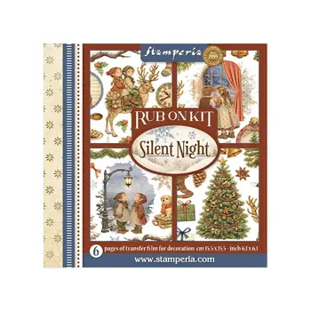 STAMPERIA STAMPERIA SILENT NIGHT ASSORTED RUB-ONS 6/PK