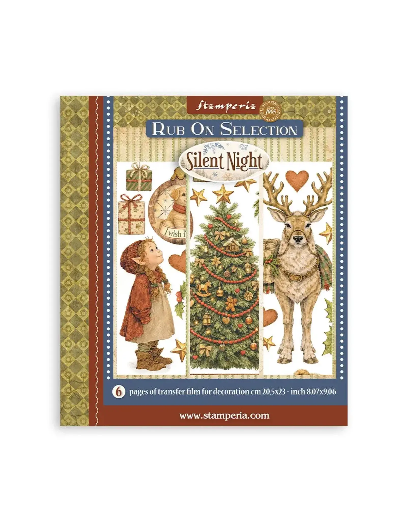 STAMPERIA STAMPERIA SILENT NIGHT 20.5cm X 23cm ASSORTED RUB-ONS 6/PK