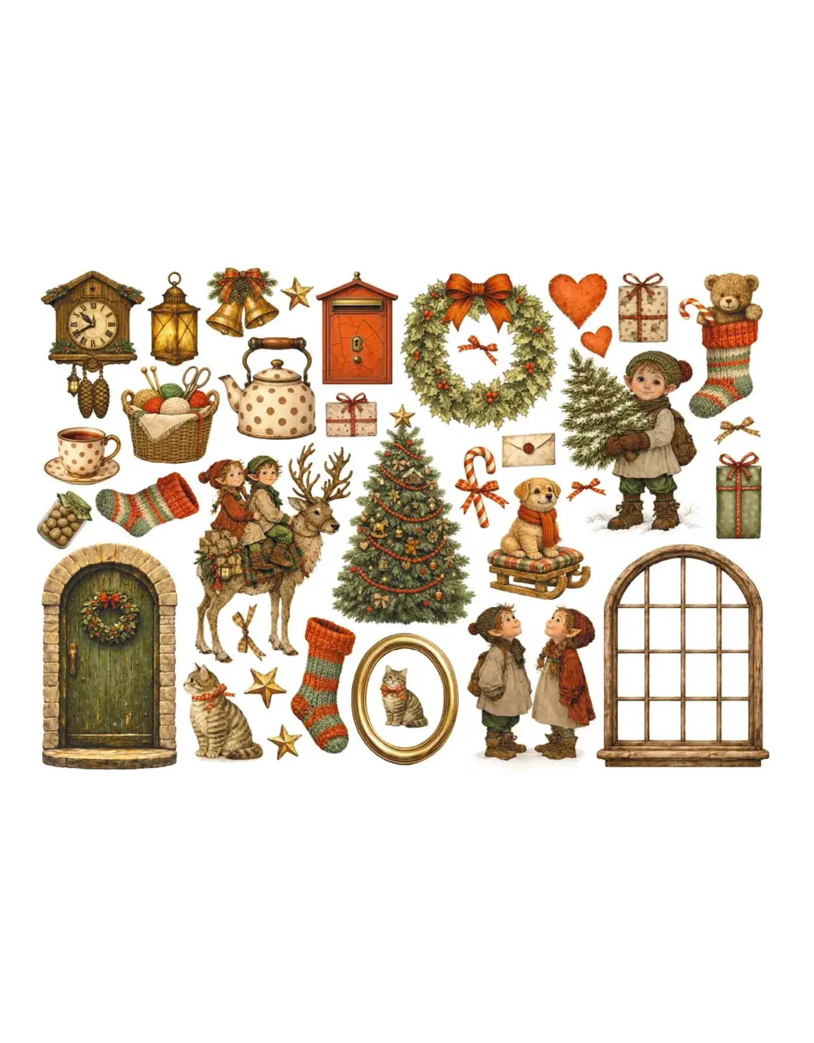 STAMPERIA STAMPERIA SILENT NIGHT EPHEMERA ADHESIVE PAPER CUT OUTS