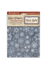 STAMPERIA STAMPERIA SILENT NIGHT ASSORTED A6 RICE PAPER DECOUPAGE BACKGROUNDS 10.5X14.8CM 8/PK