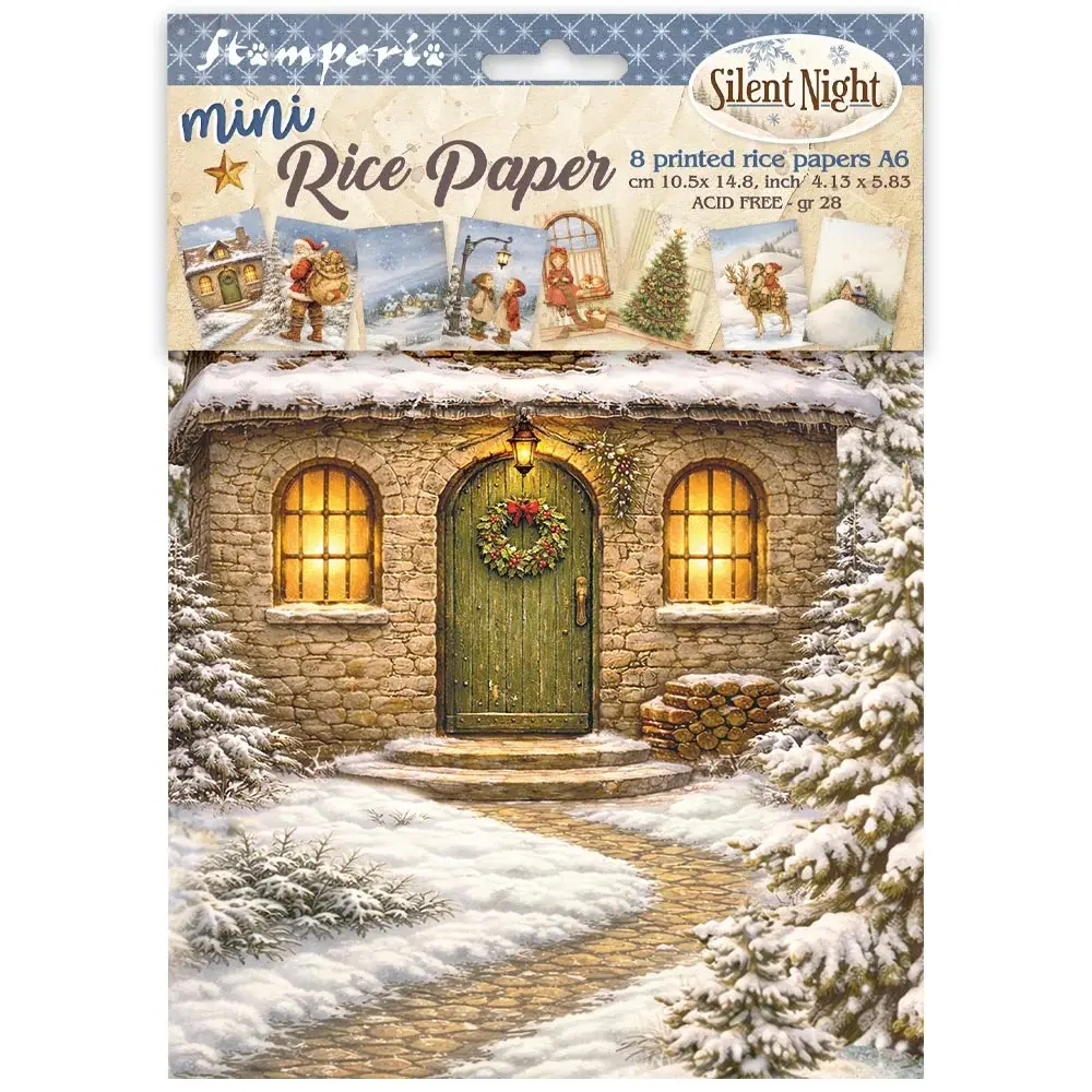 STAMPERIA STAMPERIA SILENT NIGHT A6 MINI RICE PAPER 8/PK