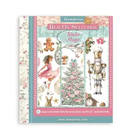 STAMPERIA STAMPERIA WINTER MAGIC 20.5cm X 23cm ASSORTED RUB-ONS 6/PK
