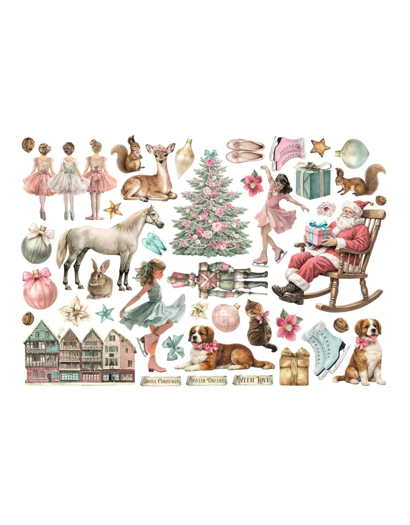 STAMPERIA STAMPERIA WINTER MAGIC EPHEMERA ADHESIVE PAPER CUT OUTS