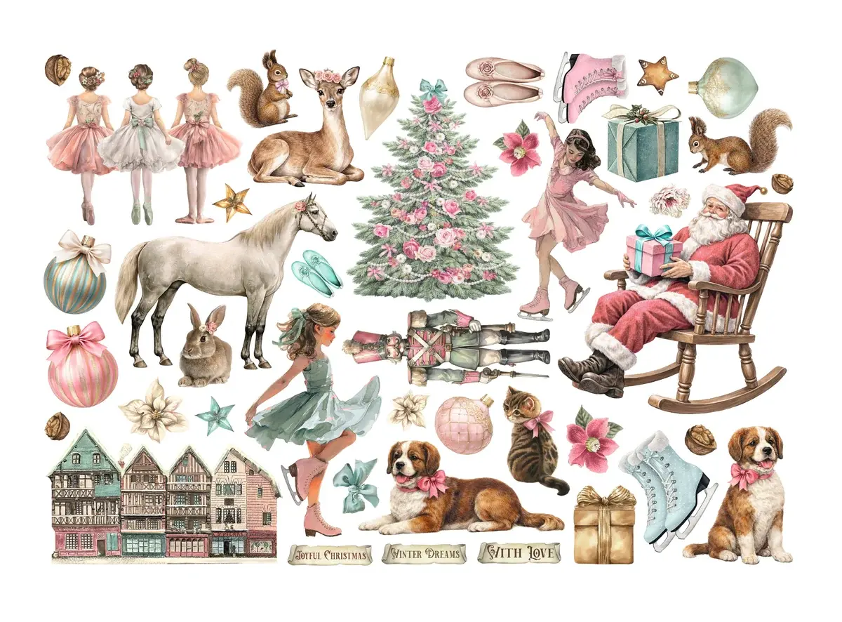 STAMPERIA STAMPERIA WINTER MAGIC EPHEMERA ADHESIVE PAPER CUT OUTS
