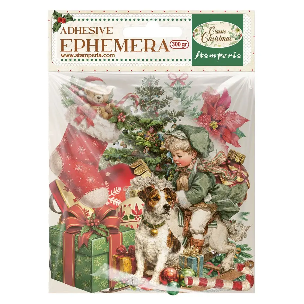 STAMPERIA STAMPERIA CLASSIC CHRISTMAS EPHEMERA ADHESIVE PAPER CUT OUTS