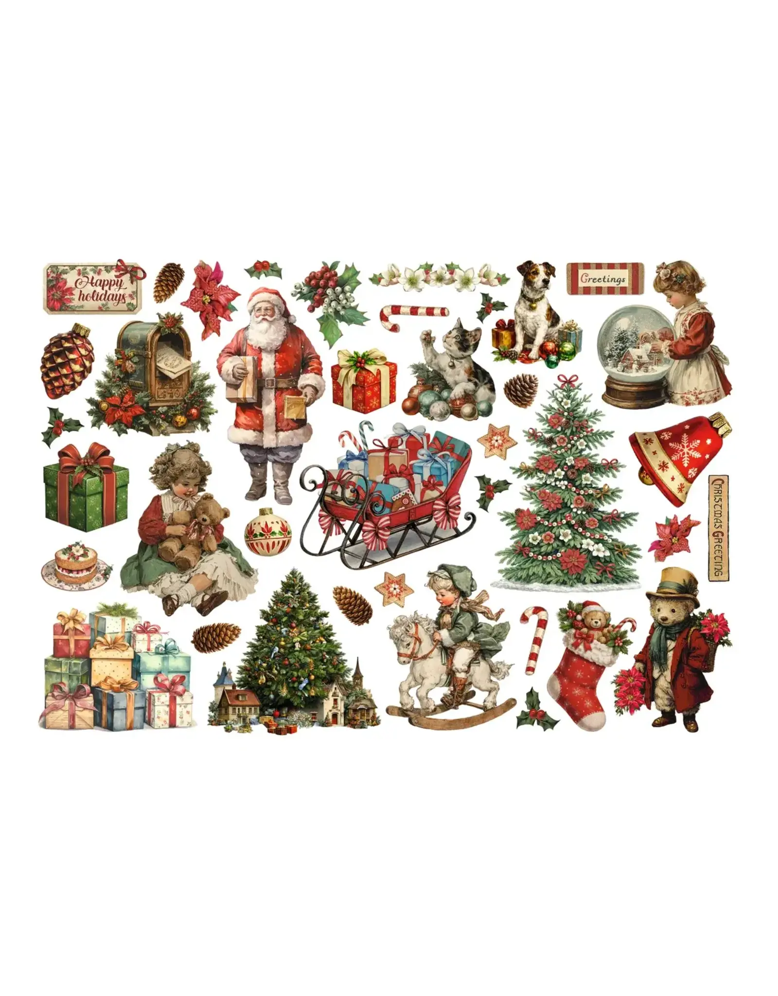 STAMPERIA STAMPERIA CLASSIC CHRISTMAS EPHEMERA ADHESIVE PAPER CUT OUTS