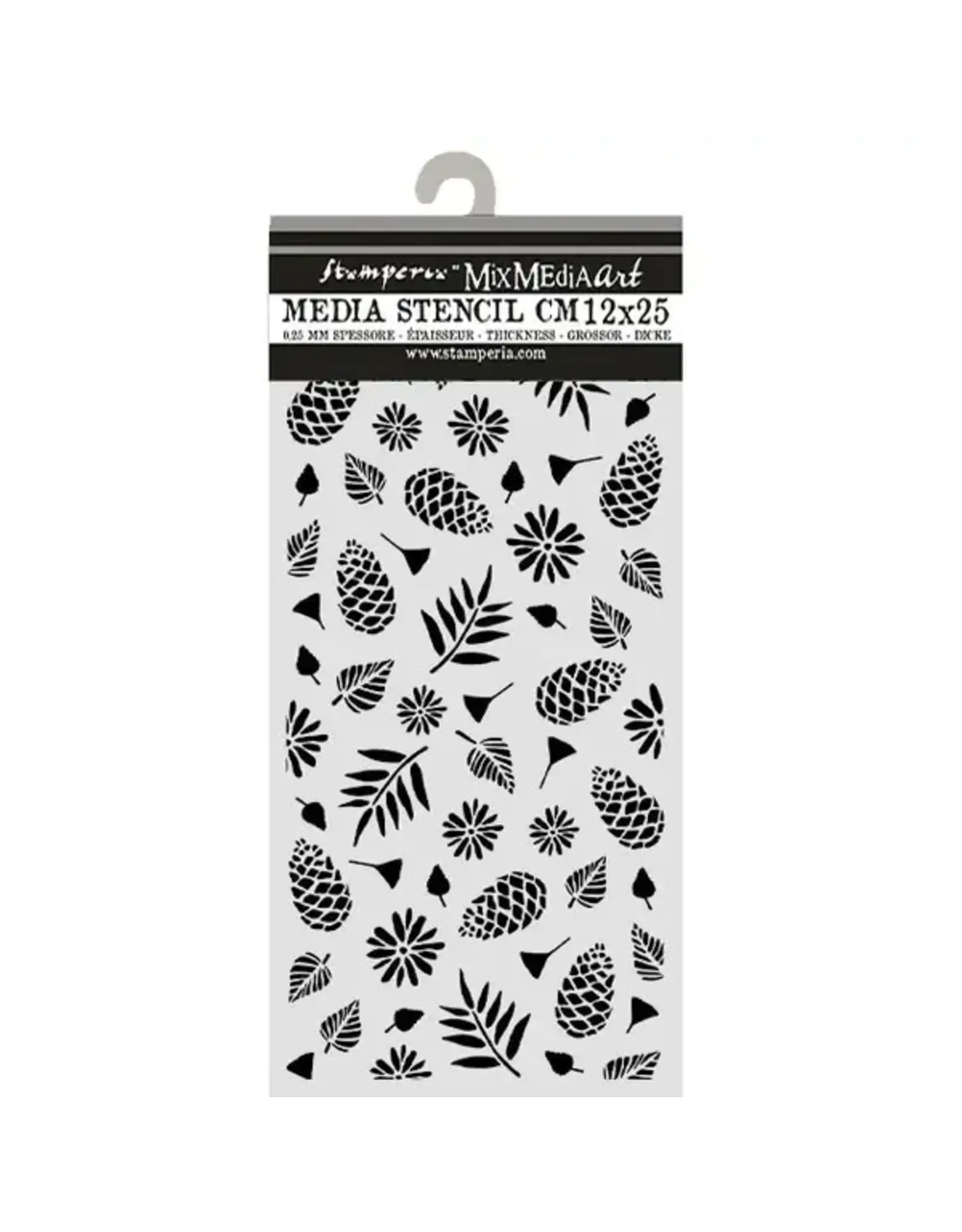 STAMPERIA STAMPERIA CHRISTMAS PINECONES PATTERN 12x25cm STENCIL