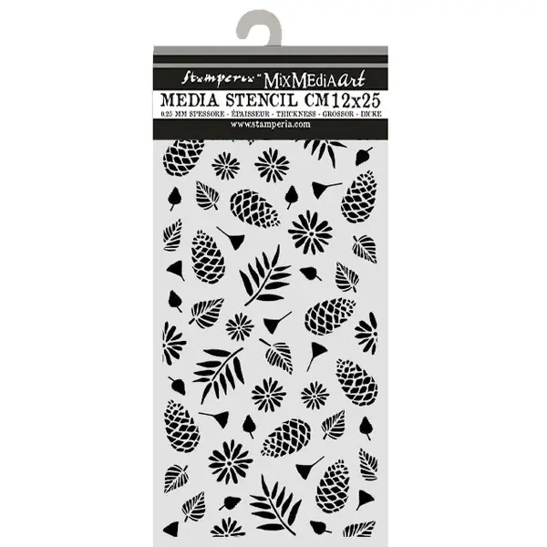 STAMPERIA STAMPERIA CHRISTMAS PINECONES PATTERN 12x25cm STENCIL