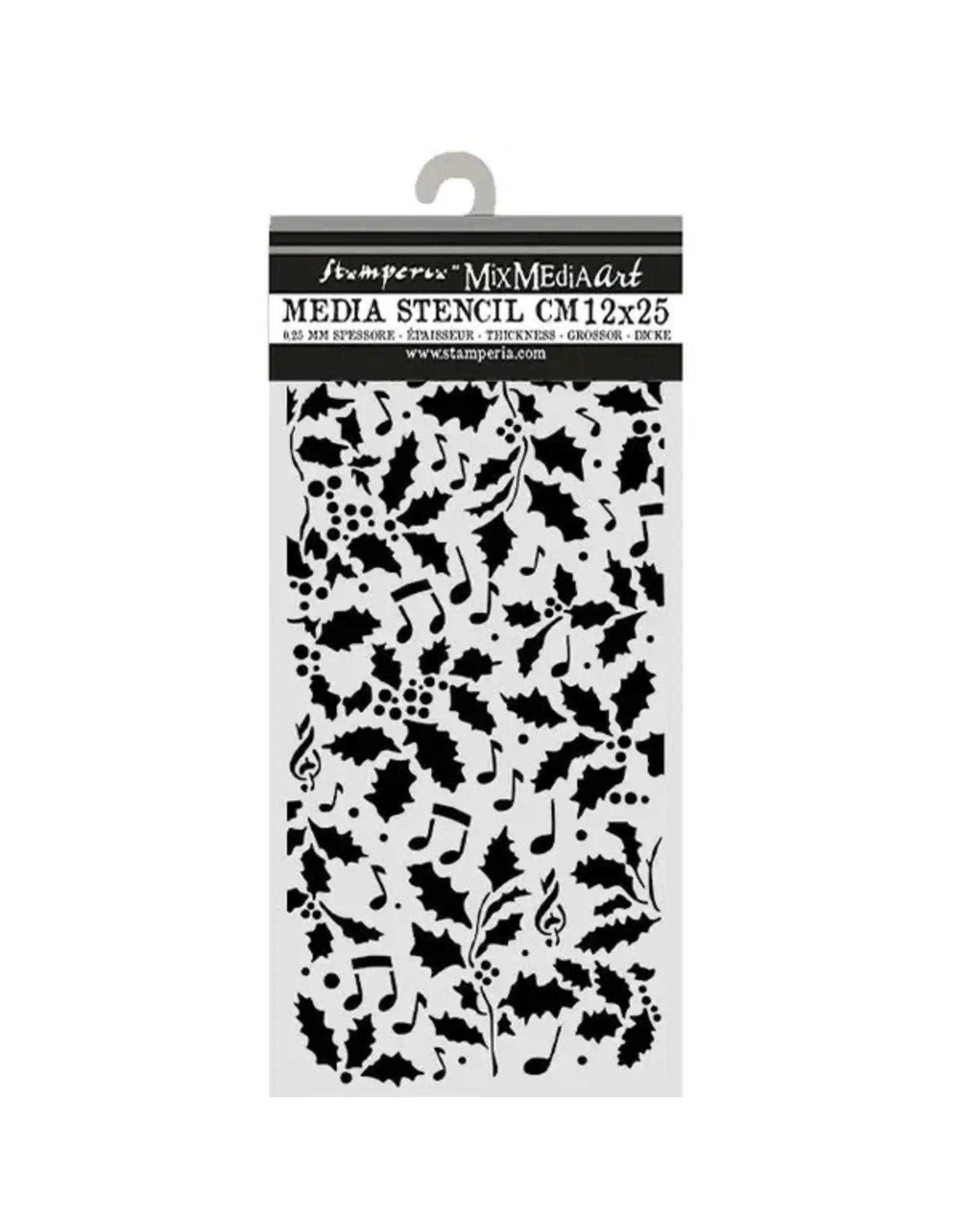 STAMPERIA STAMPERIA CHRISTMAS HOLLY AND LEAVES 12x25cm STENCIL