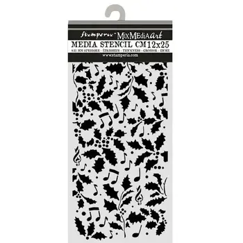 STAMPERIA STAMPERIA CHRISTMAS HOLLY AND LEAVES 12x25cm STENCIL