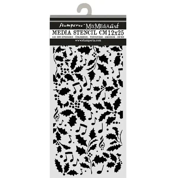 STAMPERIA STAMPERIA CHRISTMAS HOLLY AND LEAVES 12x25cm STENCIL