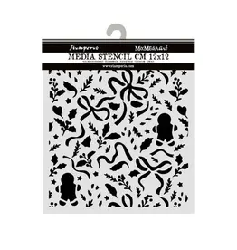 STAMPERIA STAMPERIA CHRISTMAS RIBBONS AND GINGERBREAD 12x12cm STENCIL