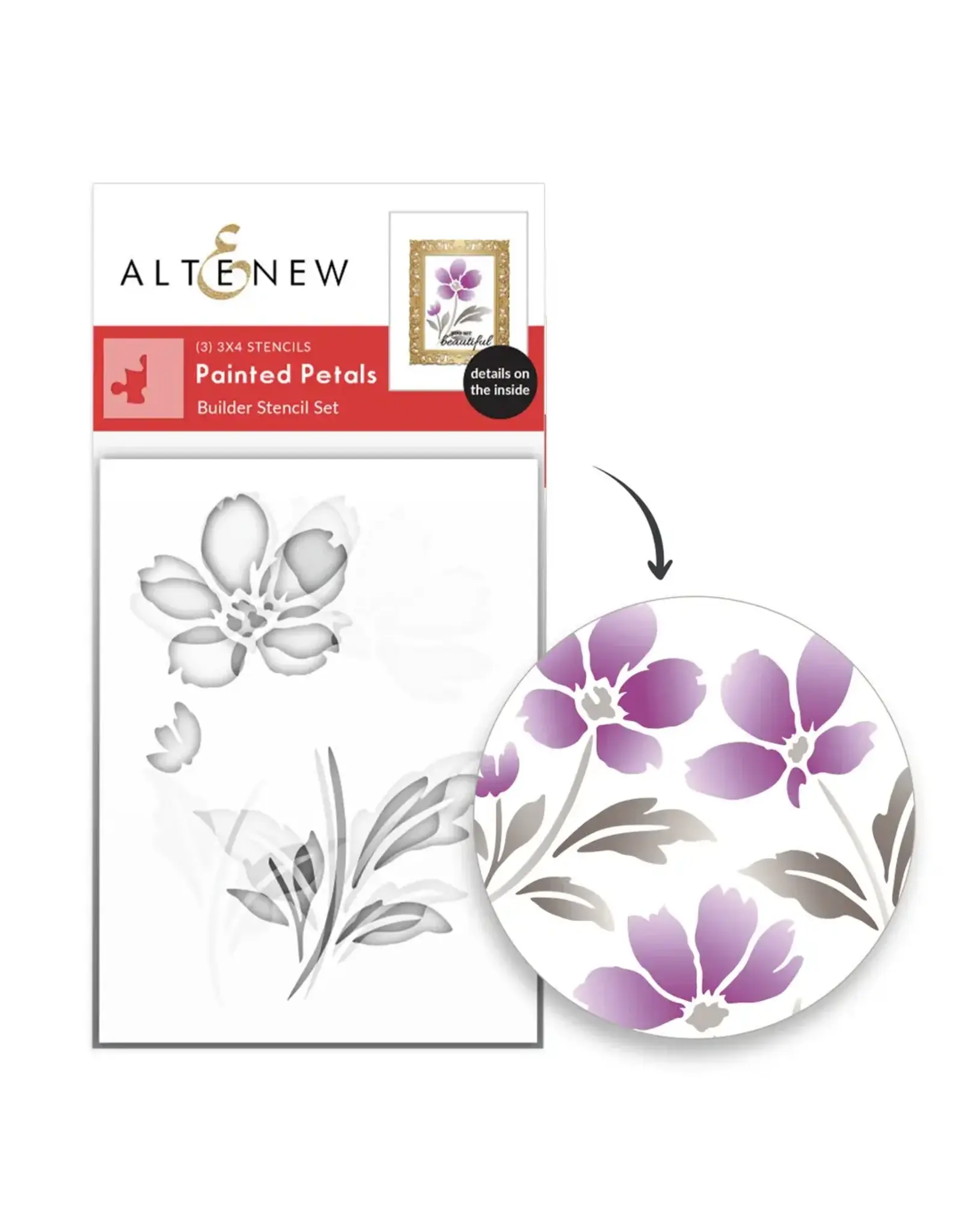 ALTENEW ALTENEW PAINTED PETALS STENCIL SET 3/PK