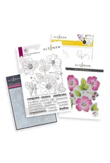 ALTENEW ALTENEW ONE-GO: BRIAR BLOSSOMS CLEAR STAMP, STENCIL SET, 3D EMBOSSING FOLDER AND DIE SET BUNDLE
