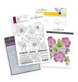 ALTENEW ALTENEW ONE-GO: BRIAR BLOSSOMS CLEAR STAMP, STENCIL SET, 3D EMBOSSING FOLDER AND DIE SET BUNDLE