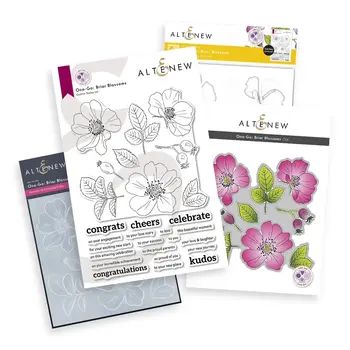 ALTENEW ALTENEW ONE-GO: BRIAR BLOSSOMS CLEAR STAMP, STENCIL SET, 3D EMBOSSING FOLDER AND DIE SET BUNDLE