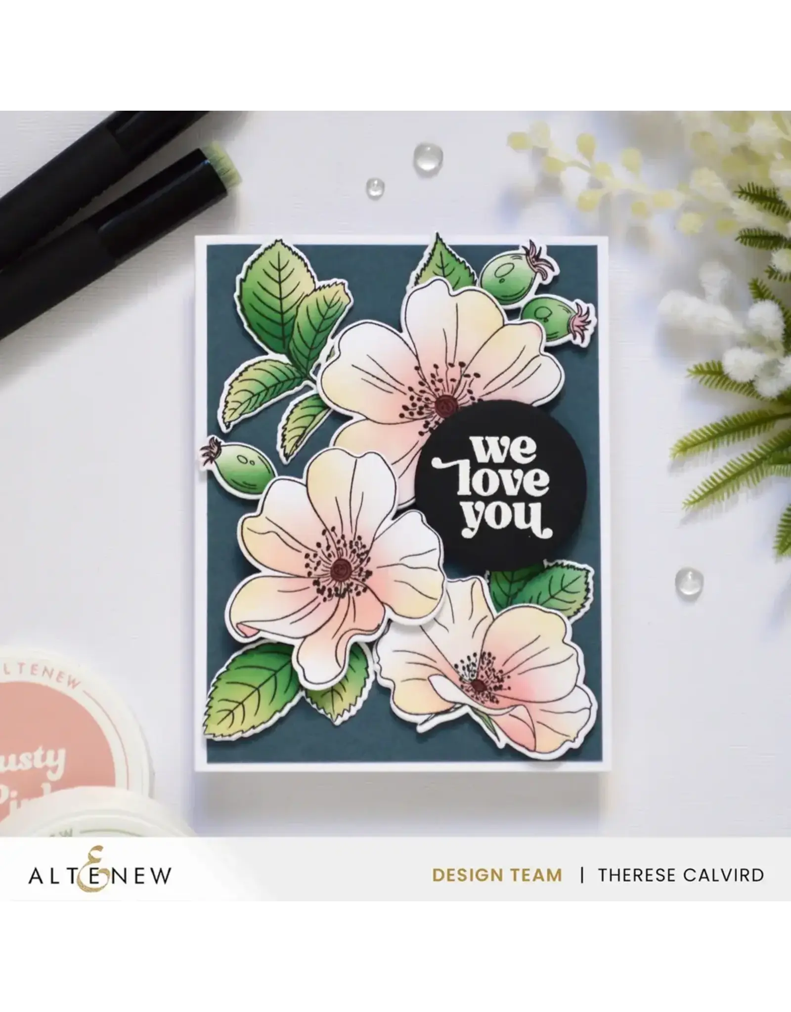 ALTENEW ALTENEW ONE-GO: BRIAR BLOSSOMS CLEAR STAMP, STENCIL SET, 3D EMBOSSING FOLDER AND DIE SET BUNDLE