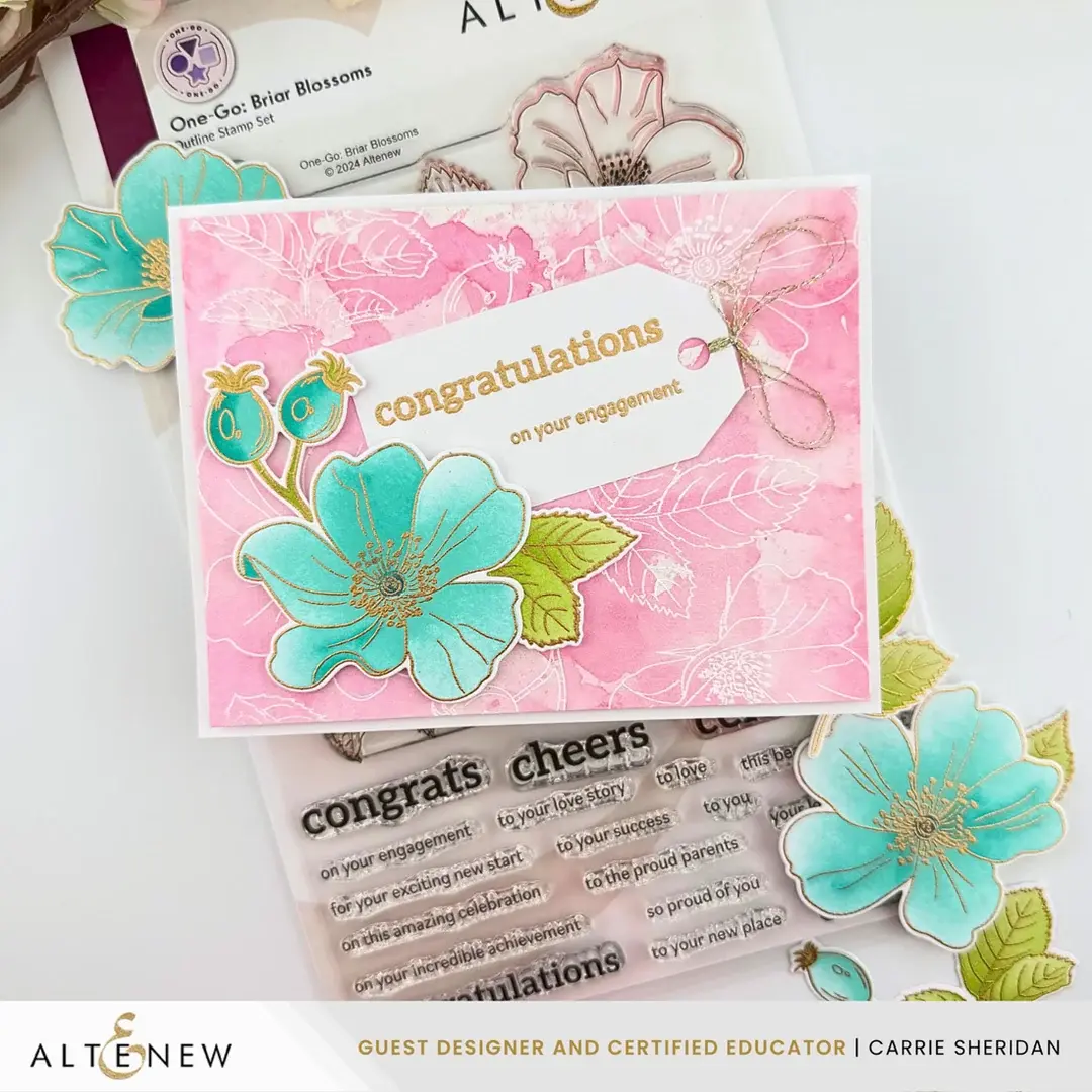 ALTENEW ALTENEW ONE-GO: BRIAR BLOSSOMS CLEAR STAMP, STENCIL SET, 3D EMBOSSING FOLDER AND DIE SET BUNDLE