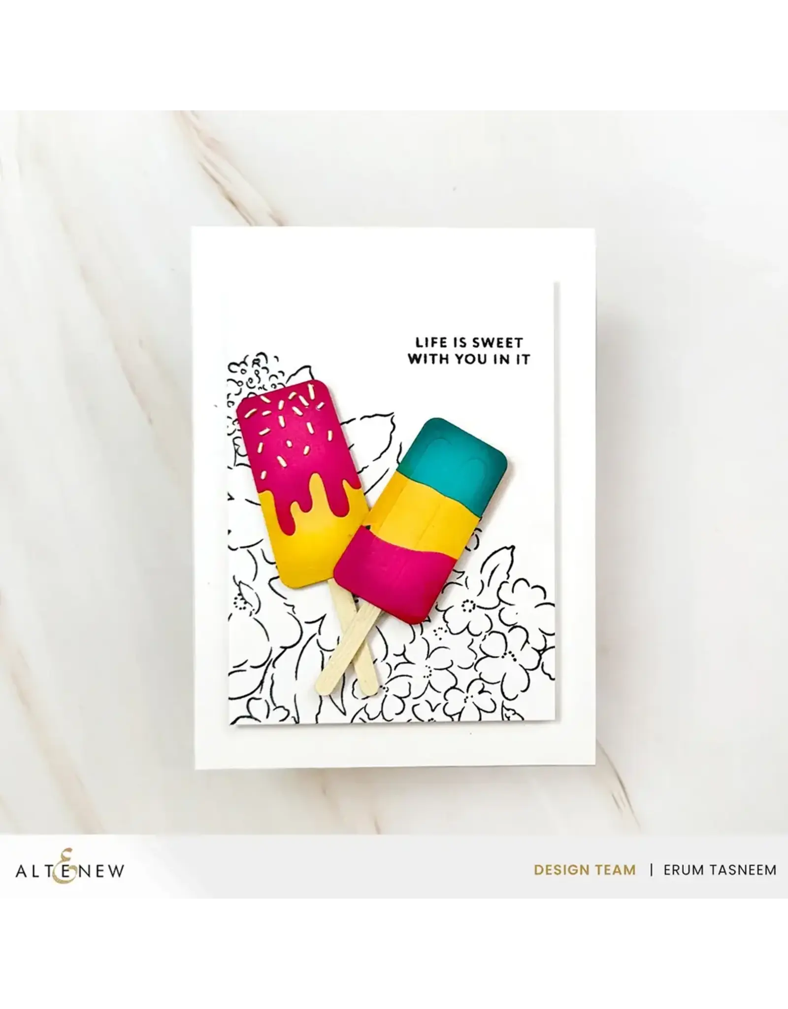ALTENEW ALTENEW MINI DELIGHT: SWEET POPSICLES CLEAR STAMP & DIE SET