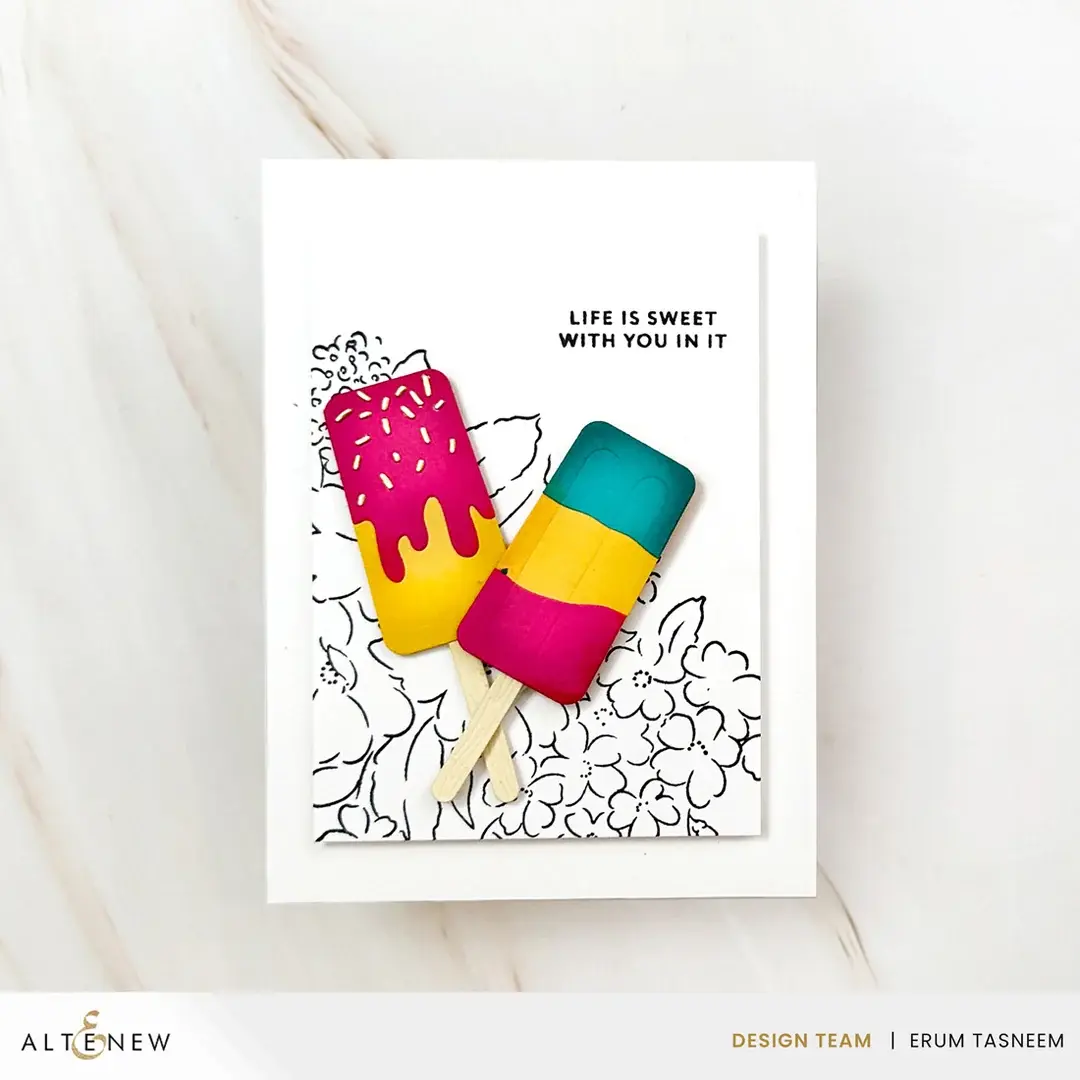 ALTENEW ALTENEW MINI DELIGHT: SWEET POPSICLES CLEAR STAMP & DIE SET