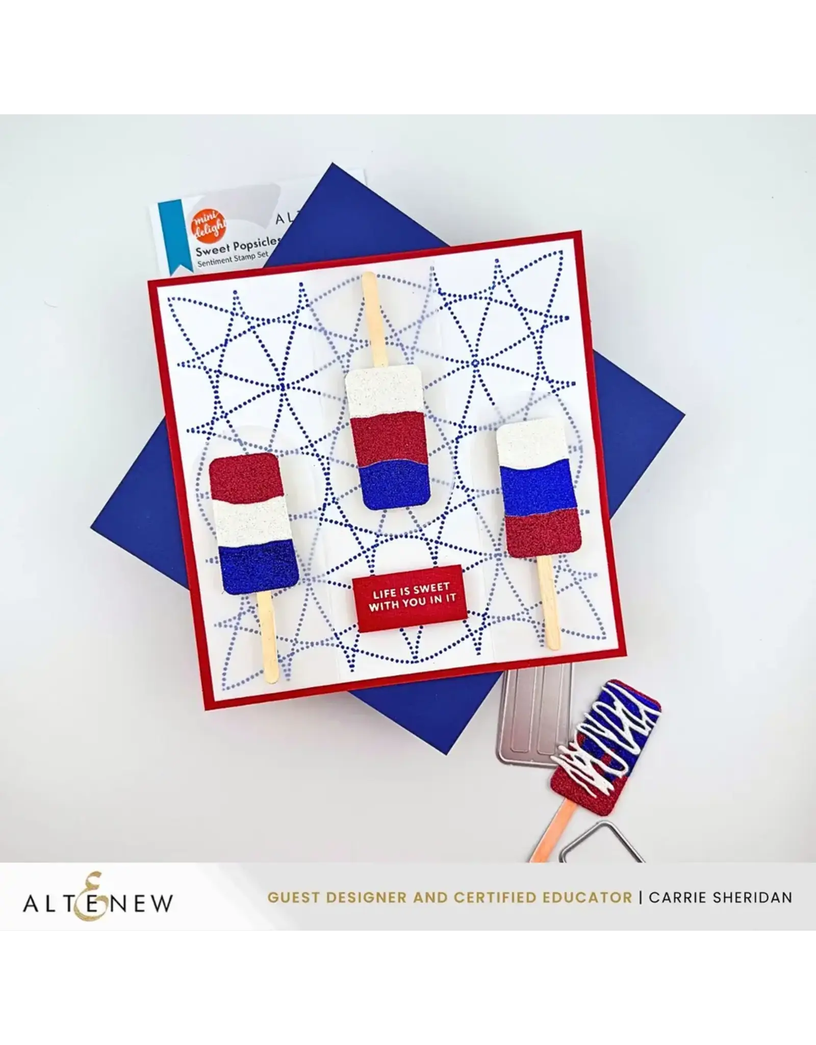 ALTENEW ALTENEW MINI DELIGHT: SWEET POPSICLES CLEAR STAMP & DIE SET