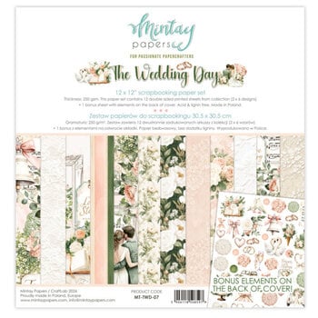 MINTAY MINTAY THE WEDDING DAY COLLECTION PACK 12X12 12 SHEETS + BONUS CUTOUTS