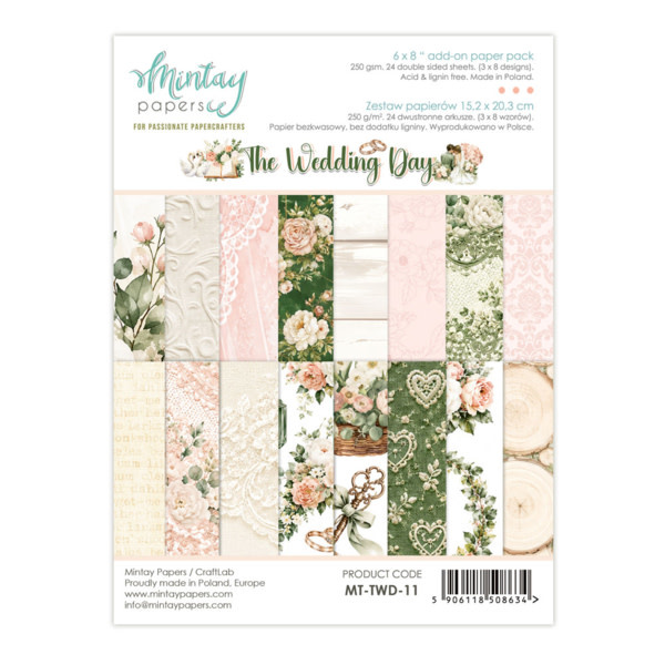 MINTAY MINTAY THE WEDDING DAY 6x8 ADD-ON PAPER PAD 24 SHEETS