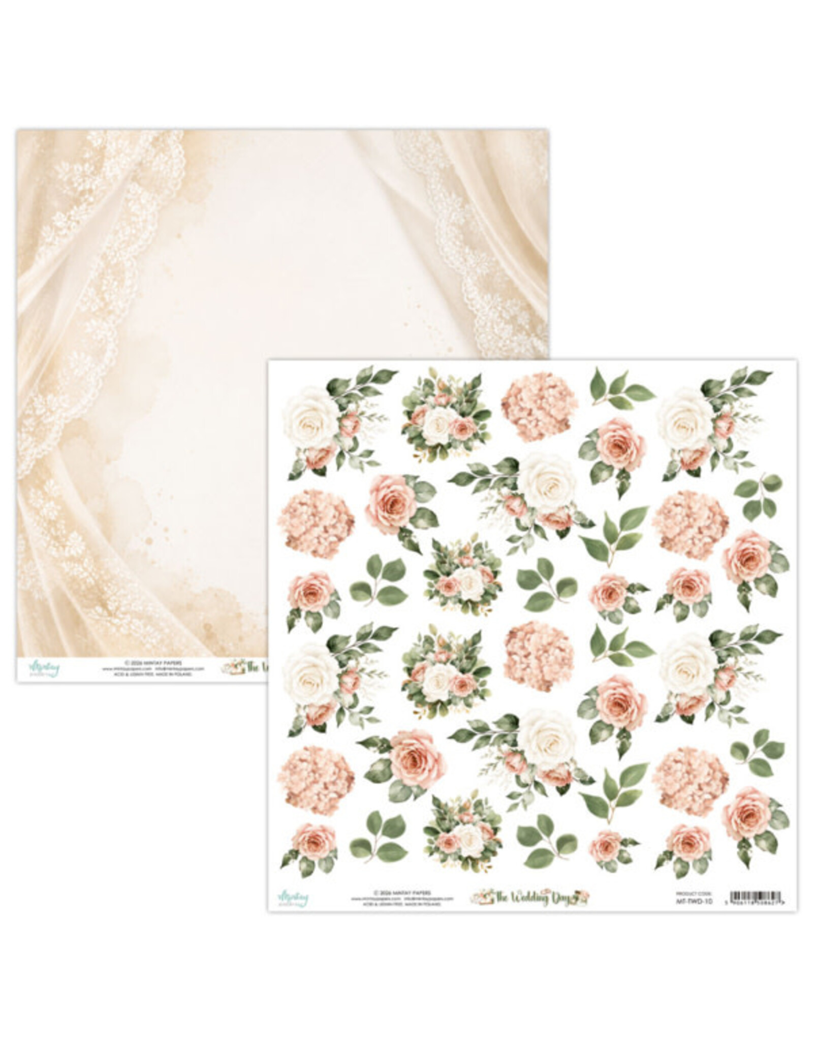 MINTAY MINTAY THE WEDDING DAY FLORA 12x12 CARDSTOCK