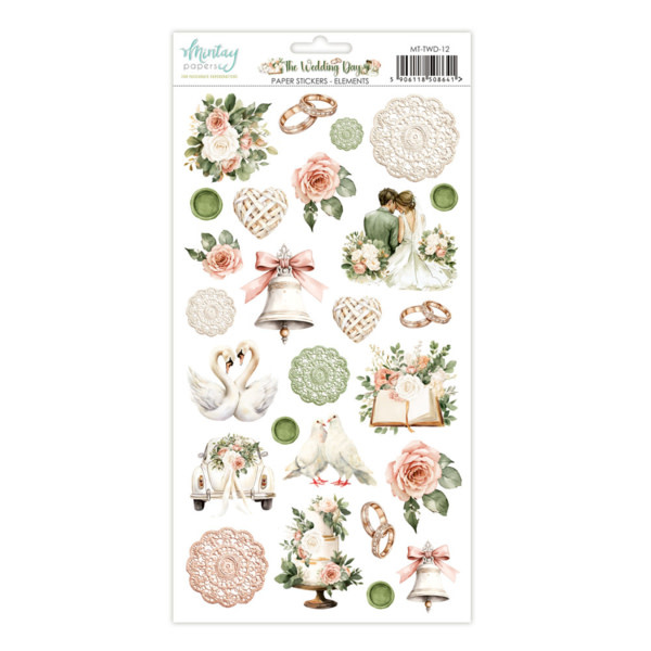 MINTAY MINTAY THE WEDDING DAY 6x12 PAPER STICKERS - ELEMENTS