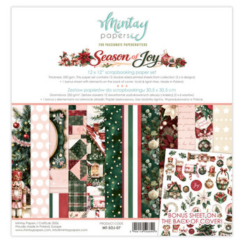MINTAY MINTAY SEASON OF JOY COLLECTION PACK 12X12 12 SHEETS + BONUS CUTOUTS