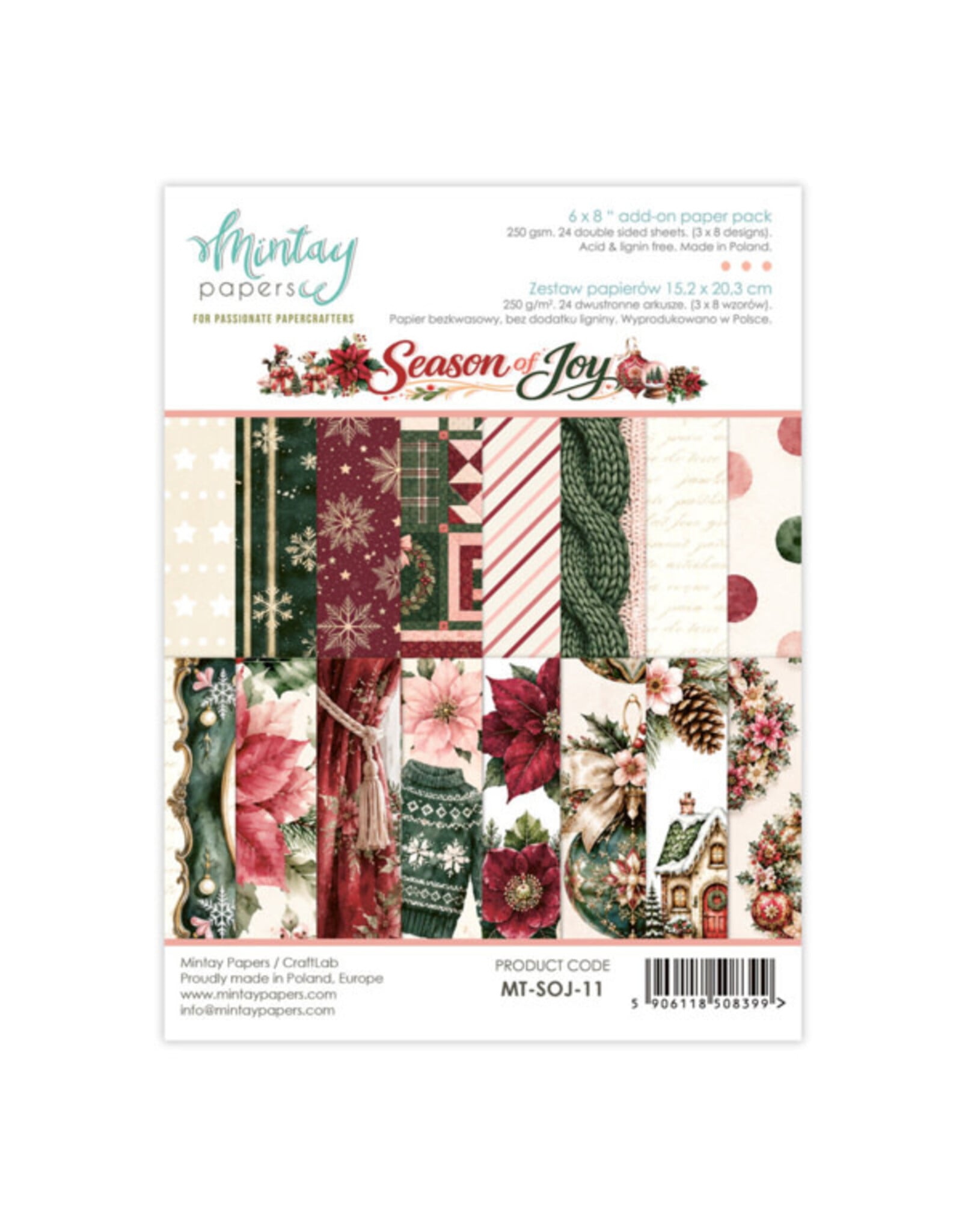 MINTAY MINTAY SEASON OF JOY 6x8 ADD-ON PAPER PAD 24 SHEETS