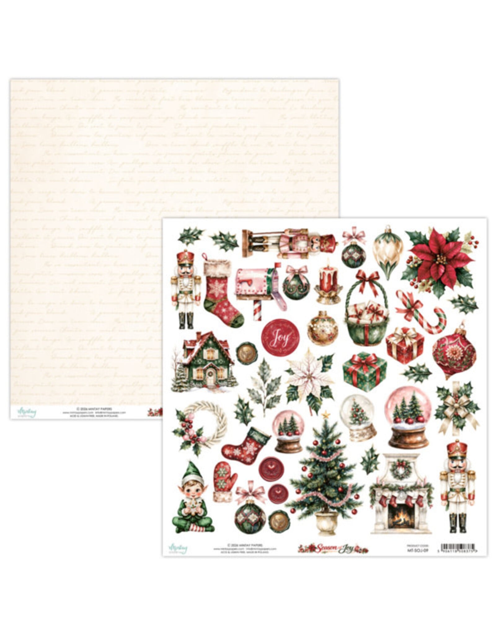 MINTAY MINTAY SEASON OF JOY ELEMENTS 12x12 CARDSTOCK