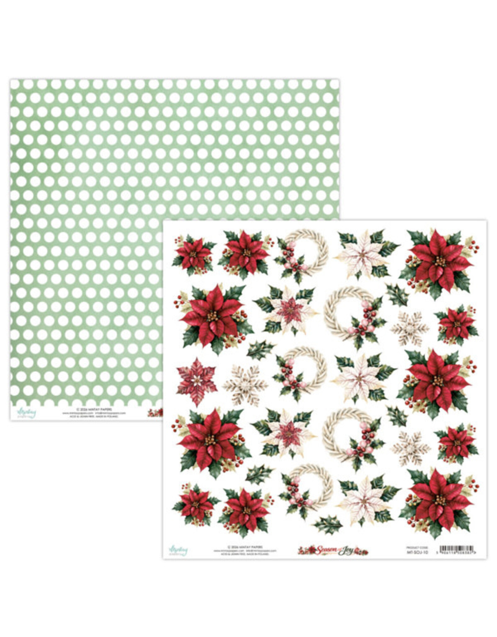 MINTAY MINTAY SEASON OF JOY FLORA 12x12 CARDSTOCK