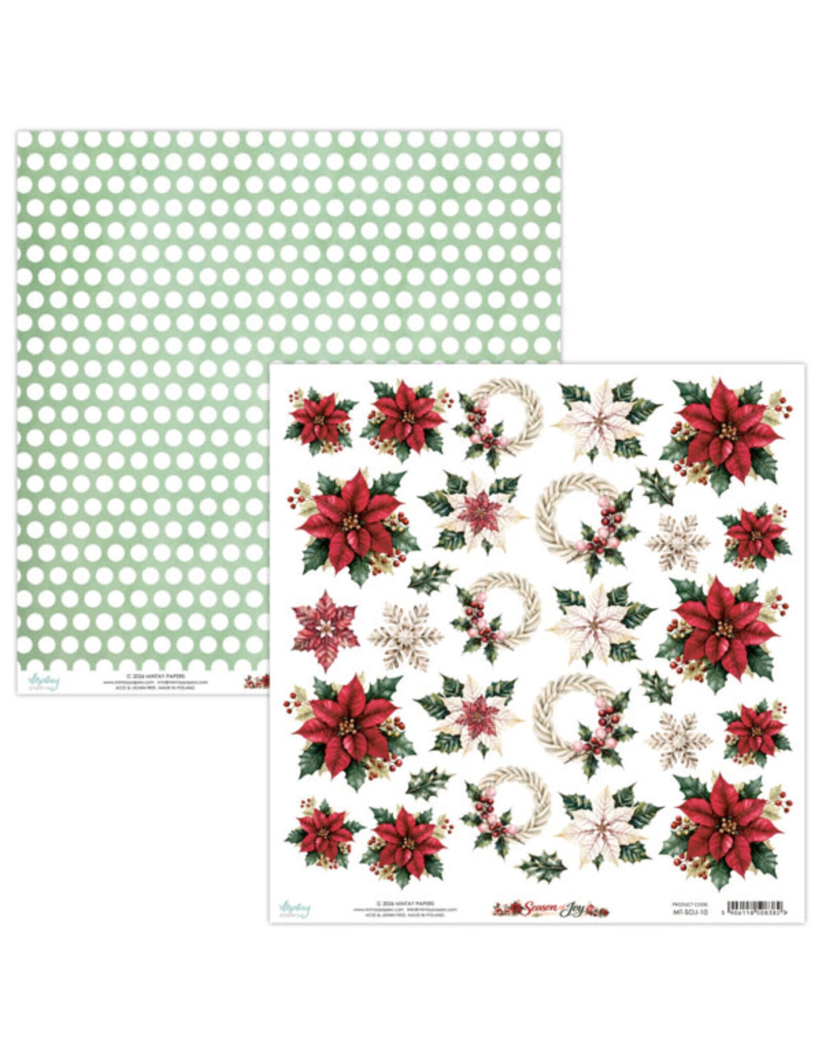 MINTAY MINTAY SEASON OF JOY FLORA 12x12 CARDSTOCK