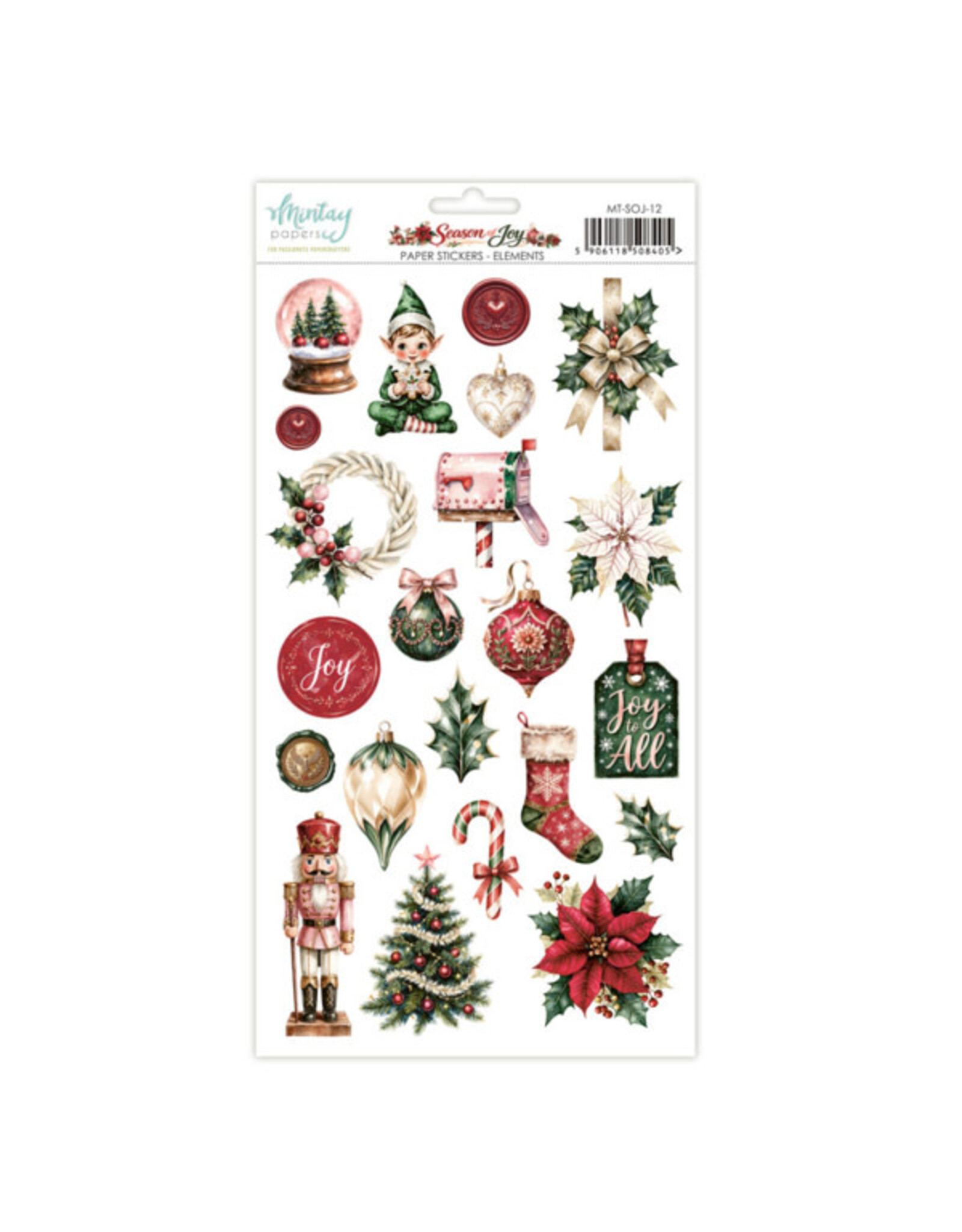 MINTAY MINTAY SEASON OF JOY 6x12 PAPER STICKERS - ELEMENTS