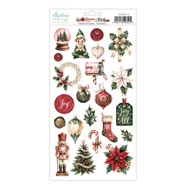 MINTAY MINTAY SEASON OF JOY 6x12 PAPER STICKERS - ELEMENTS