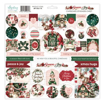 MINTAY MINTAY SEASON OF JOY 12x12 CHIPBOARD EPHEMERA SHEET